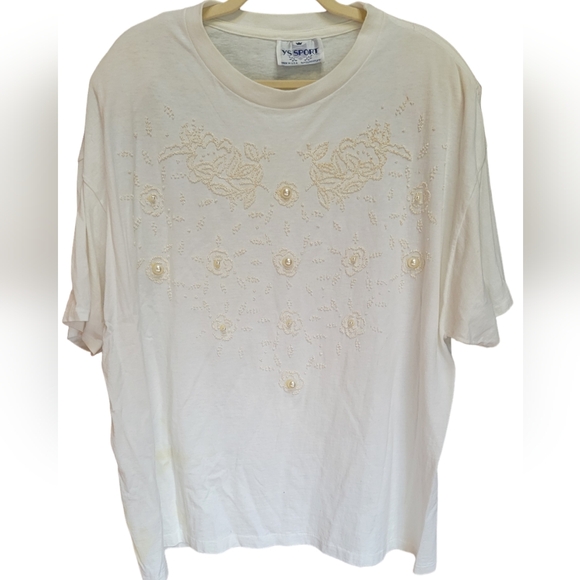 PEARL & BEAD EMBELLISHED TEE - Picture 10 of 12